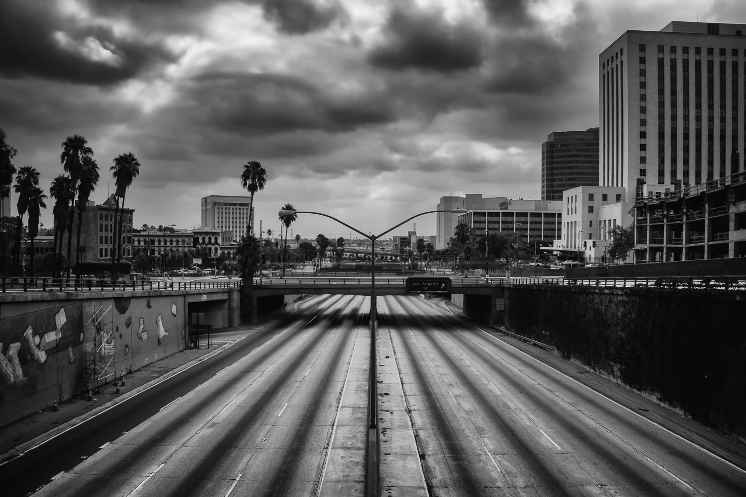 An Empty Freeway in Downtown LA